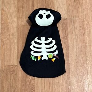 Dog Glow in the Dark  Skeleton Hoodie - Black and White Medium